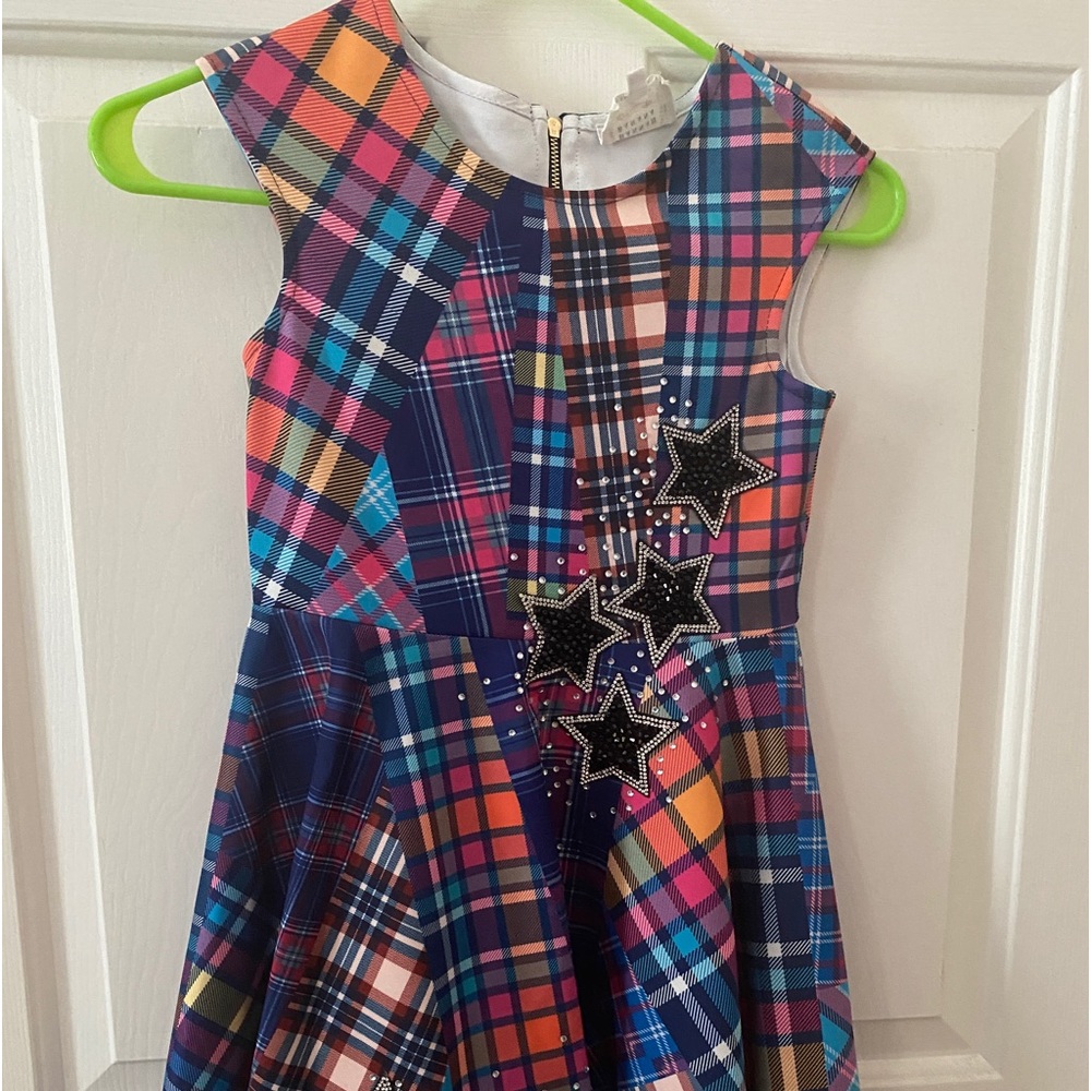Hanna Banana fit and flare skater dress with crystal star embellishments. Size 8